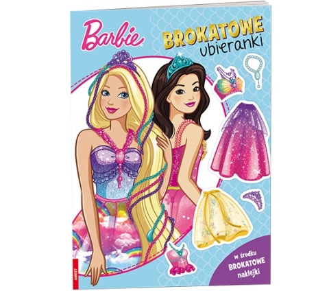 Książki Barbie Brokatowe Ubieranki Naklejanki dla dzieci naklejki wiek 4+