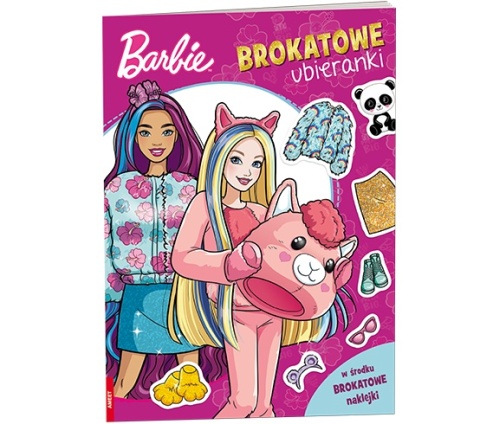 Książki Barbie Brokatowe Ubieranki Naklejanki dla dzieci naklejki wiek 4+