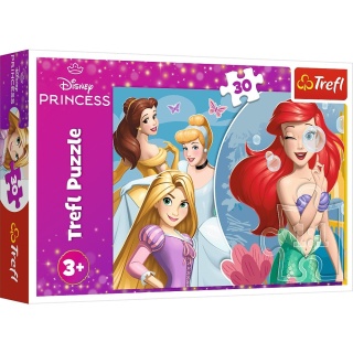 Księżniczki Disney Arielka Kopciuszek Bella Trefl Puzzle 30 EL 18308