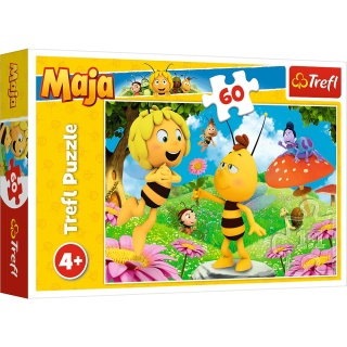 Pszczółka Maja Gucio Kwiatek dla Mai Trefl Puzzle 60 EL 17330
