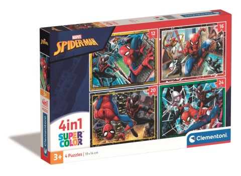 Puzzle 4w1 Spiderman 12 16 20 24 el Clementoni 21515
