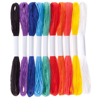 Zestaw mulin 10 kolorów 8m czarny biały niebieski żółty pomarańczowy fiolet