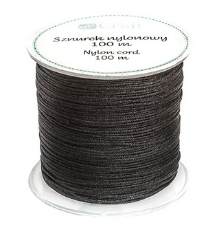 Nić nylonowa sznurek żyłka 0,8mm 100m do bransoletek -czarna