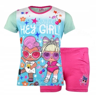 Komplet dziecięcy letni spodenki koszulka LOL t-shirt piżama dziecięca 122