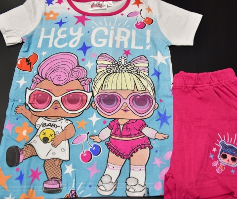 Komplet dziecięcy letni spodenki koszulka LOL t-shirt piżama dziecięca 146