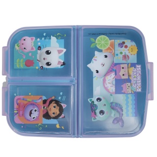 ŚNIADANIÓWKA z przegródkami trzykomorowa lunchbox KOCI DOMEK GABI