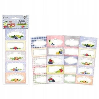 Naklejki nalepki do dekoracji słoików na przetwory dżemy 40 szt