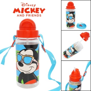 Bidon butelka na wodę ze słomką i paskiem Tritan Myszka Miki Mickey