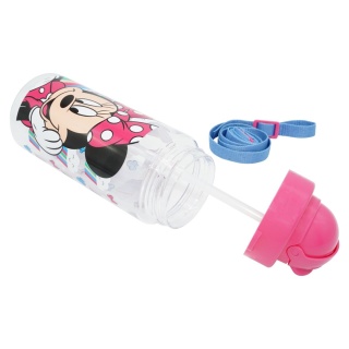 Bidon butelka na wodę ze słomką i paskiem Tritan Myszka Minnie 500ml