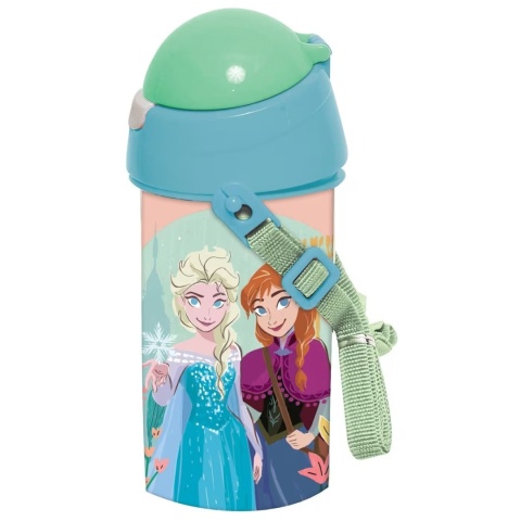 Bidon na wodę butelka ze słomką KRAINA LODU Frozen pasek 500 ml