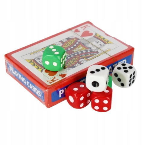 Kości do gry + Karty gry karciane