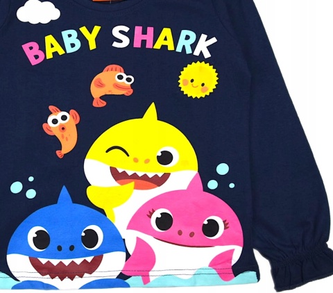 Bluzka BABY SHARK dziecięca t-shirt długi rękaw 92