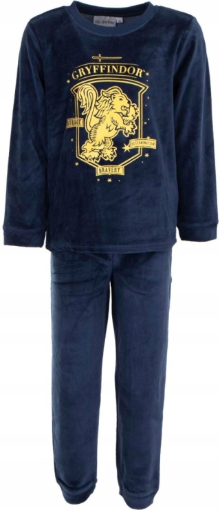 Piżama HARRY POTTER GRYFFINDOR złote logo dziecięca welurowa 116