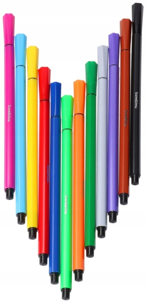 Flamastry Bambino w plastikowym pudełku 12 kolorów