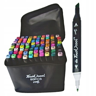 Flamastry mazaki kwadratowe Touchcool 80 kolorów w torbie