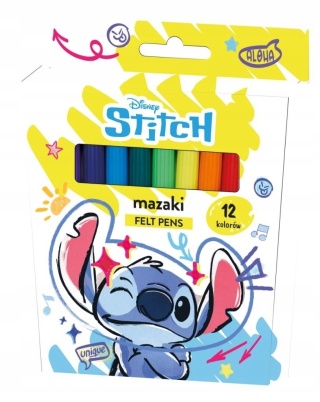 Flamastry mazaki pisaki 12 kol LILO I STITCH Stich