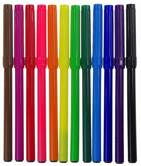 Flamastry mazaki pisaki 12 kolorów Astra Rybka Minimini