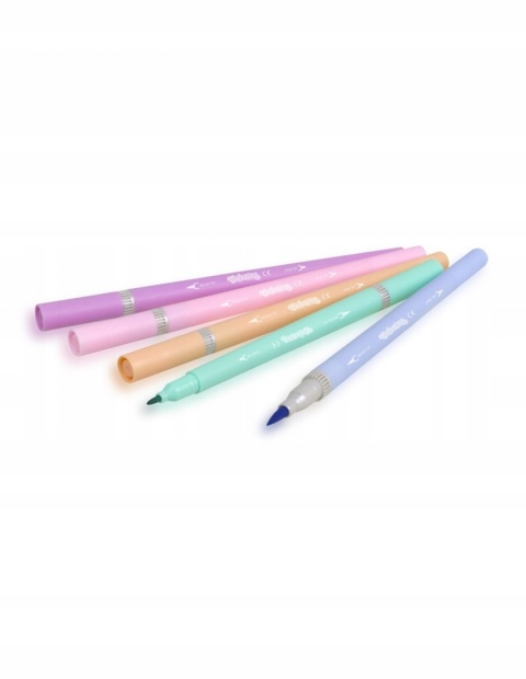 Flamastry mazaki pisaki Pastel pastelowe dwustronne 10 kol PATIO Colorino
