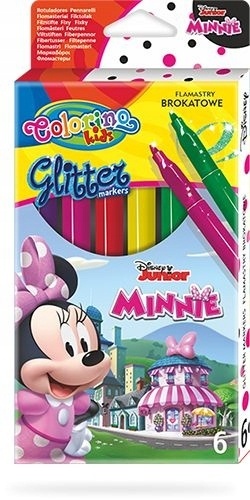 Flamastry mazaki pisaki brokatowe 6 kolorów PATIO Colorino MYSZKA MINNIE