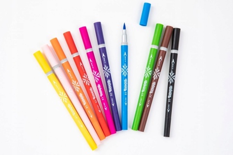 Flamastry mazaki pisaki dwustronne 10 kolorów KRAIAN LODU FROZEN