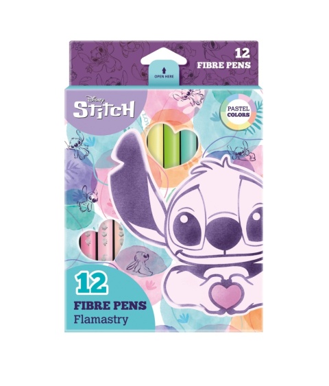 Flamastry mazaki pisaki pastelowe 12 kolorów Lilo i Stitch Stich Happy