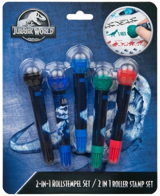 Flamastry pieczątki w rolce Jurassic 5 kolorów