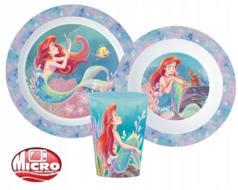 MAŁA SYRENKA zestaw śniadaniowy miska kubek 260 ml