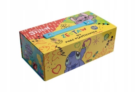 Zestaw plastyczny kreatywny kredki flamastry notes walizka STITCH STICH 34