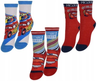 Skarpetki skarpety AUTA ZYGZAK MCQUEEN 3-pak 27/30