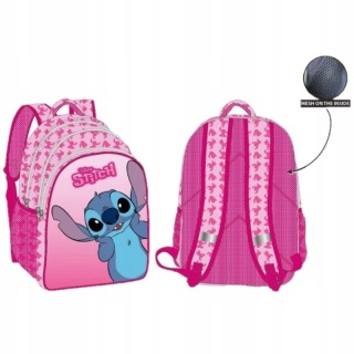 Plecak szkolny trzykomorowy różowy Stich Lilo i Stitch