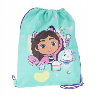 Plecak worek sportowy na buty kapcie KOCI DOMEK GABI 39x33 cm