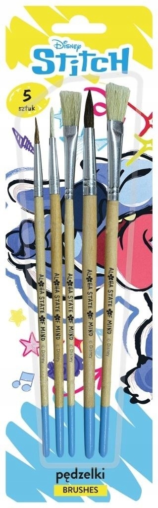 Zestaw 5 szt pędzelków pędzle malarskich z naturalnego włosia Stitch Stich Zestaw 5 szt pędzelków pędzle malarskich z naturalnego włosia Stitch Stich