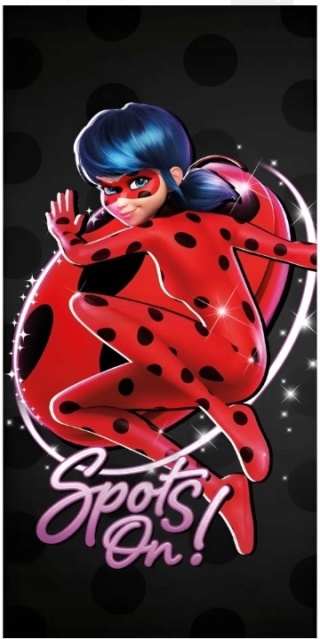 Biedronka i Czarny Kot Spots on Ręcznik kąpielowy plażowy bawełniany 70x140