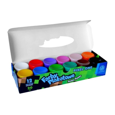 Farby plakatowe Astra 20 ml PIxel One 12 kolorów Farby plakatowe Astra 20 ml PIxel One 12 kolorów