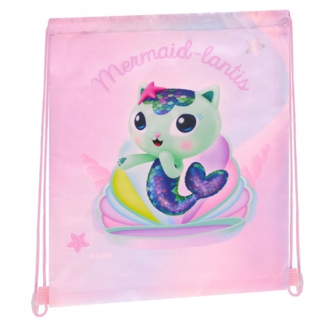 Plecak worek sportowy na buty kapcie KOCI DOMEK GABI Syrenkotka 39x33 cm