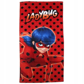 Ręcznik kąpielowy plażowy bawełniany Biedronka i Czarny Kot 70x140