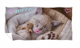 Ręcznik kąpielowy plażowy kot kotek 70x140