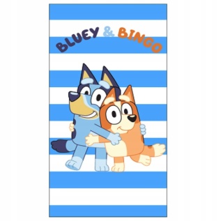 Ręcznik plażowy kąpielowy Blue szybkoschnący Bingo i Bluey 70x140
