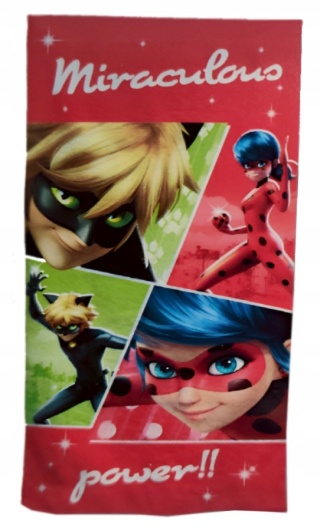 Ręcznik plażowy szybkoschnący BIEDRONKA I CZARNY KOT 70x140