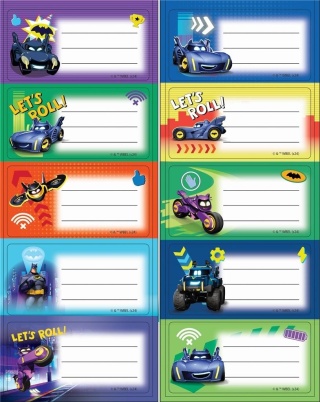 Naklejki nalepki na zeszyty 10 szt Batman Batwheels