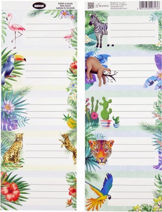Naklejki nalepki na zeszyty 10 szt dzikie zwierzęta