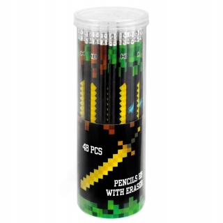 Ołówek HB z gumką okrągły PIXEL Game dla gracza miecz Starpak 2 szt