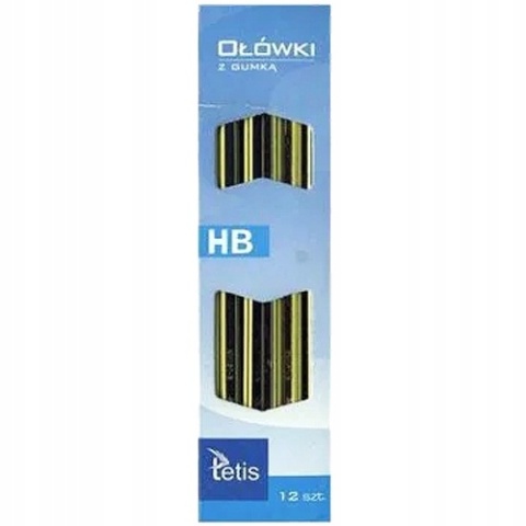 Ołówek z gumką Tetis komplet twardość HB KV050-HB 12 szt