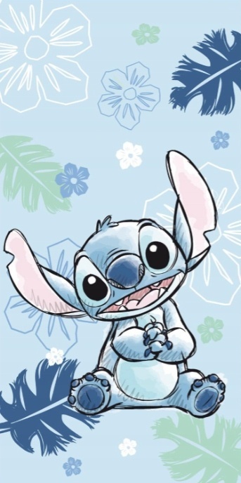 Ręcznik kąpielowy plażowy Lilo i Stitch bawełniany Ohana Blue Stich 70x140