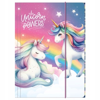 Teczka z gumką A4 na dokumenty rysunki Unicorn jednorożec