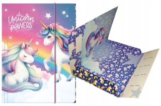 Teczka z gumką A4 na dokumenty rysunki Unicorn jednorożec