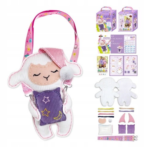 Zestaw do szycia DIY Uszyj maskotka owieczka z paskiem 25x20cm AVENIR