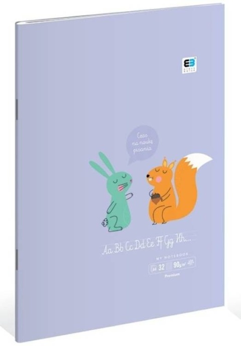 Zeszyt A4 32k 90g trzylinia kolorowa do nauki pisania wzory liter Interduk