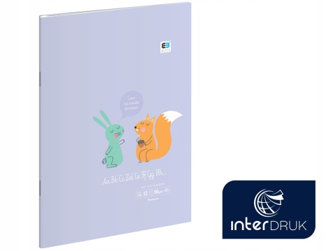 Zeszyt A4 32k 90g trzylinia kolorowa do nauki pisania wzory liter Interduk