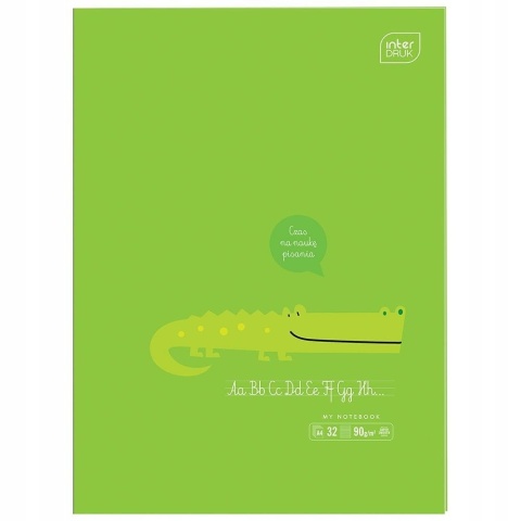 Zeszyt A4 32k 90g trzylinia kolorowa do nauki pisania wzory liter Interduk